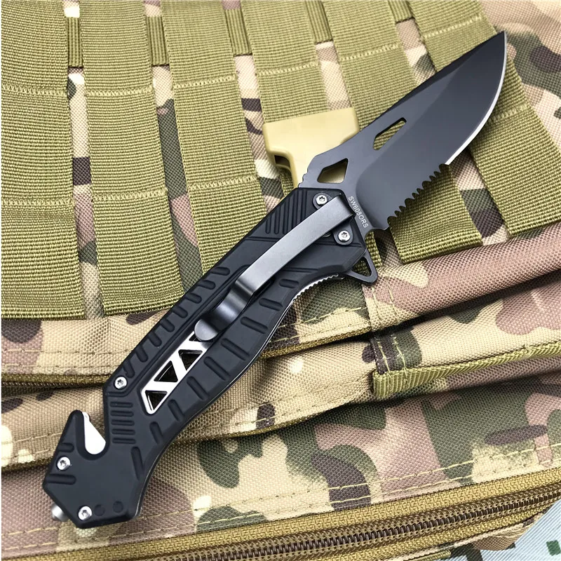SW folding pocket knife Serrated edc knives tool selfdefense camping&hiking hunting outdoor tactical rescue survival equitment 
SW folding pocket knife Serrated edc knives tool selfdefense camping&hiking hunting outdoor tactical rescue survival equitment