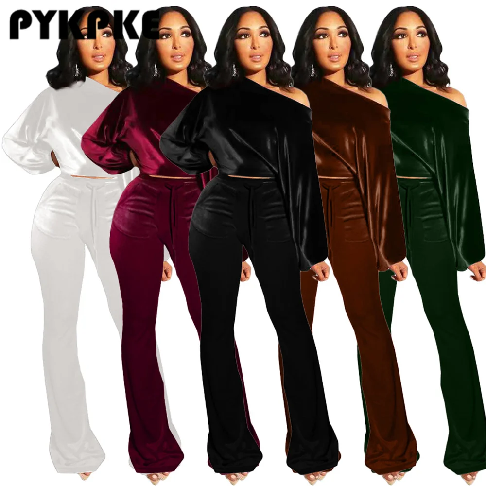 Autumn Women Tracksuit Velvet Tops + Flare Pants 2 PCS Sport Sets Female Velour Fitness Workout Running Set Suits
Autumn Women Tracksuit Velvet Tops + Flare Pants 2 PCS Sport Sets Female Velour Fitness Workout Running Set Suits