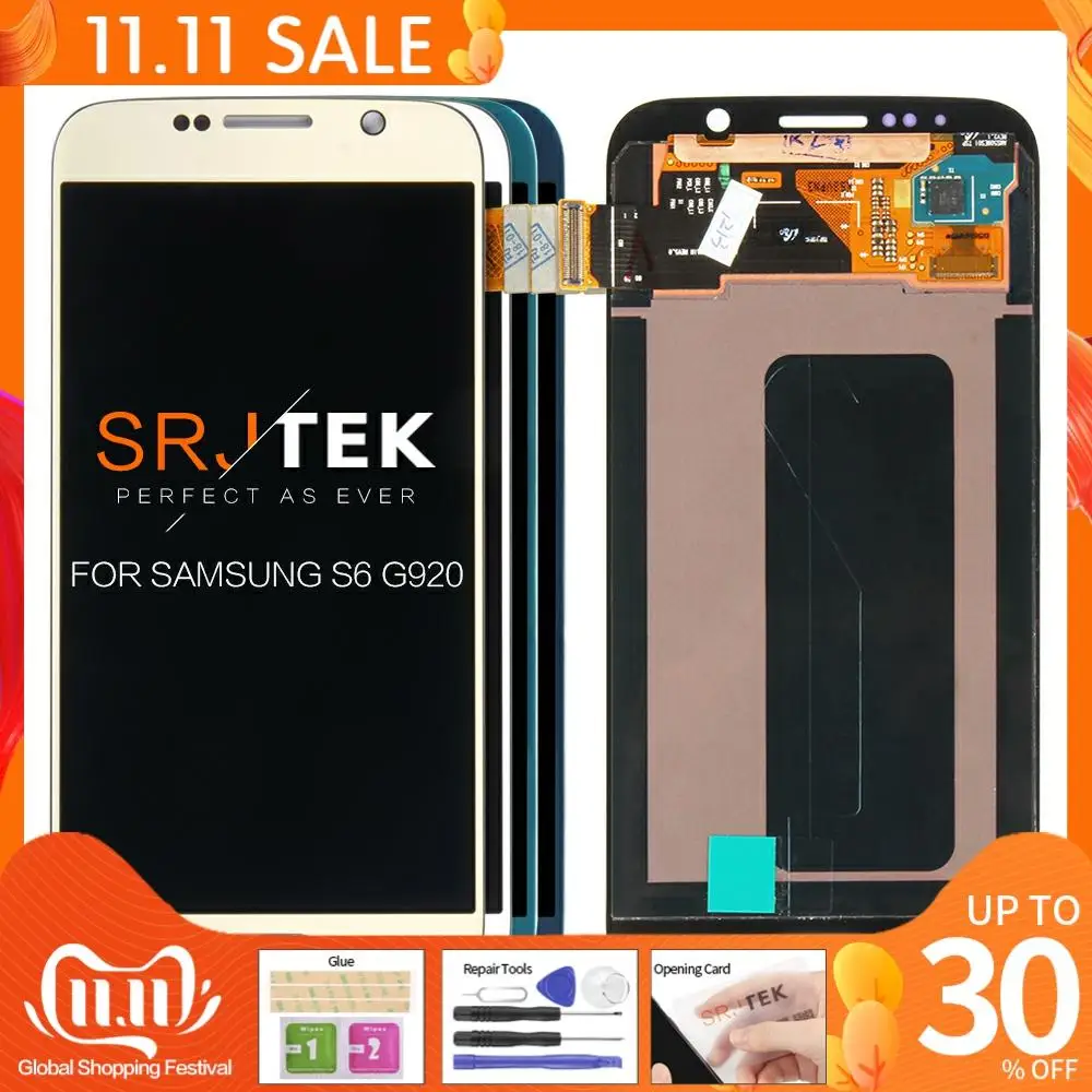 IPS/OLED/AMOLED 5 1 "для SAMSUNG Galaxy S6 ЖК дисплей G920 SM G920F G920T G920FD сенсорный экран дигитайзер
