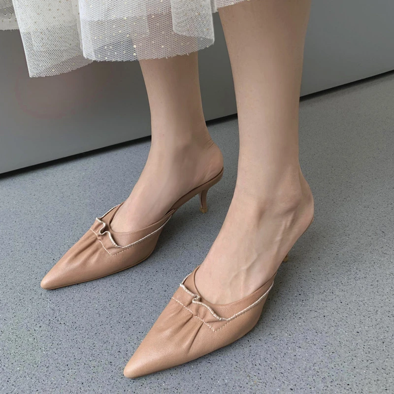 Insicre Women Pumps Pointed Toe Full Genuine Leather Mules 2021 Summer High Heel Shoes Pleated Sandals Cow Leather Slippers
Insicre Women Pumps Pointed Toe Full Genuine Leather Mules 2021 Summer High Heel Shoes Pleated Sandals Cow Leather Slippers