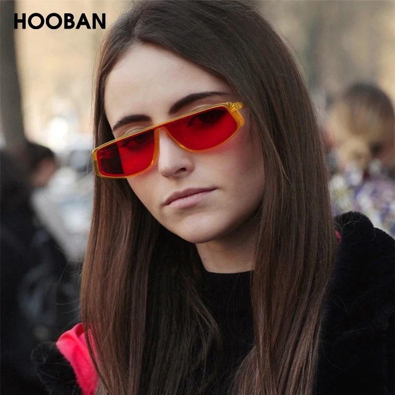 HOOBAN стильные прямоугольные мужские и женские солнцезащитные очки винтажные