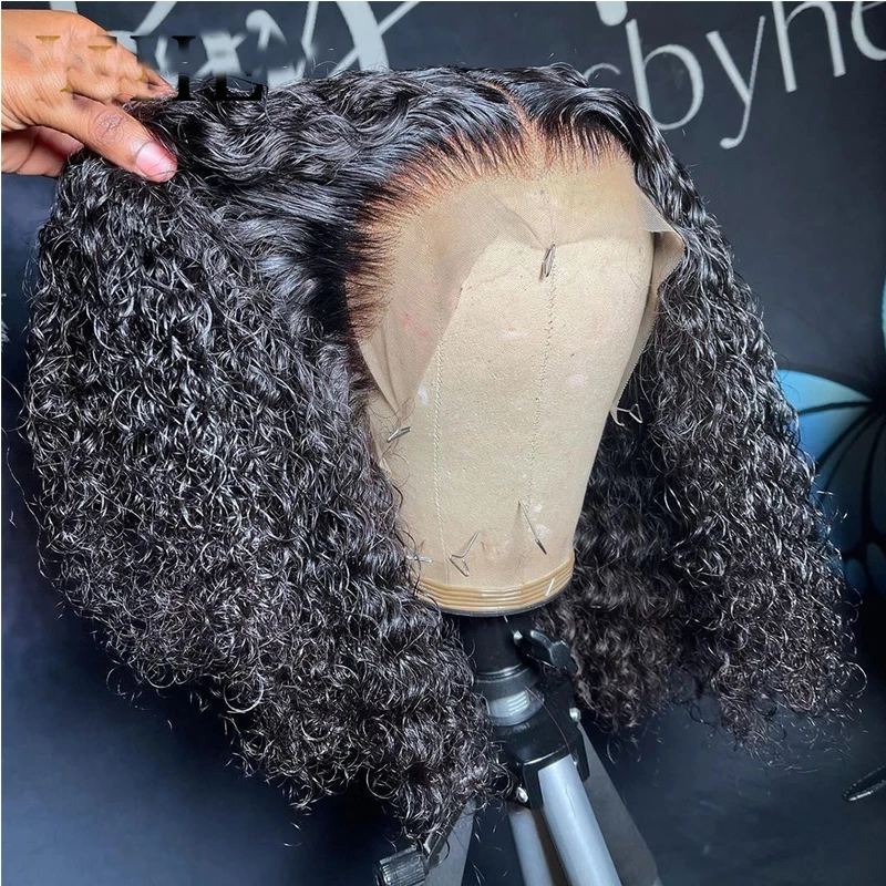 Middle Part 12Inch Natural Black Short Kinky Curly Natural Hairline Translate Lace Front Wig For Women With BabyHair 180%Density
Middle Part 12Inch Natural Black Short Kinky Curly Natural Hairline Translate Lace Front Wig For Women With BabyHair 180%Density