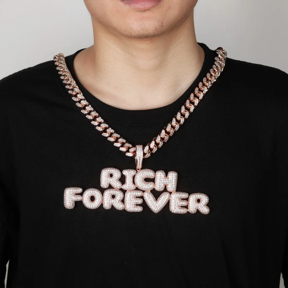 Oeny Men Hip Hop Rich Forever Pendant Necklace with 13mm Miami Cuban Chain Iced Out Bling HipHop Necklaces Male Fashion Jewelry
Oeny Men Hip Hop Rich Forever Pendant Necklace with 13mm Miami Cuban Chain Iced Out Bling HipHop Necklaces Male Fashion Jewelry