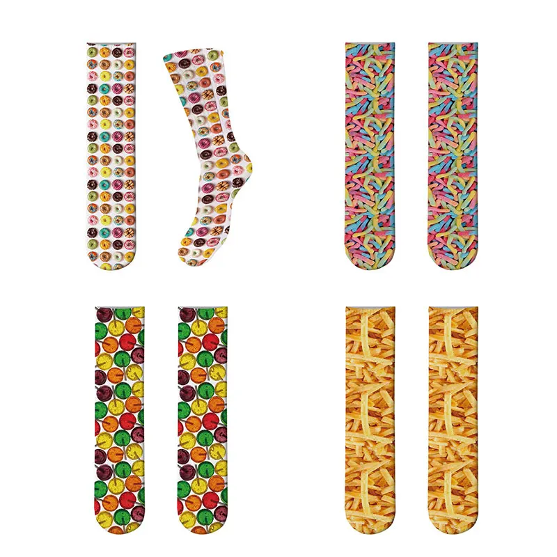 3D Printing Food Cotton Long Cotton Socks Chips French fries Hamburg Lollipop Ice Cream Candy Pattern Harajuku Art Socks
3D Printing Food Cotton Long Cotton Socks Chips French fries Hamburg Lollipop Ice Cream Candy Pattern Harajuku Art Socks