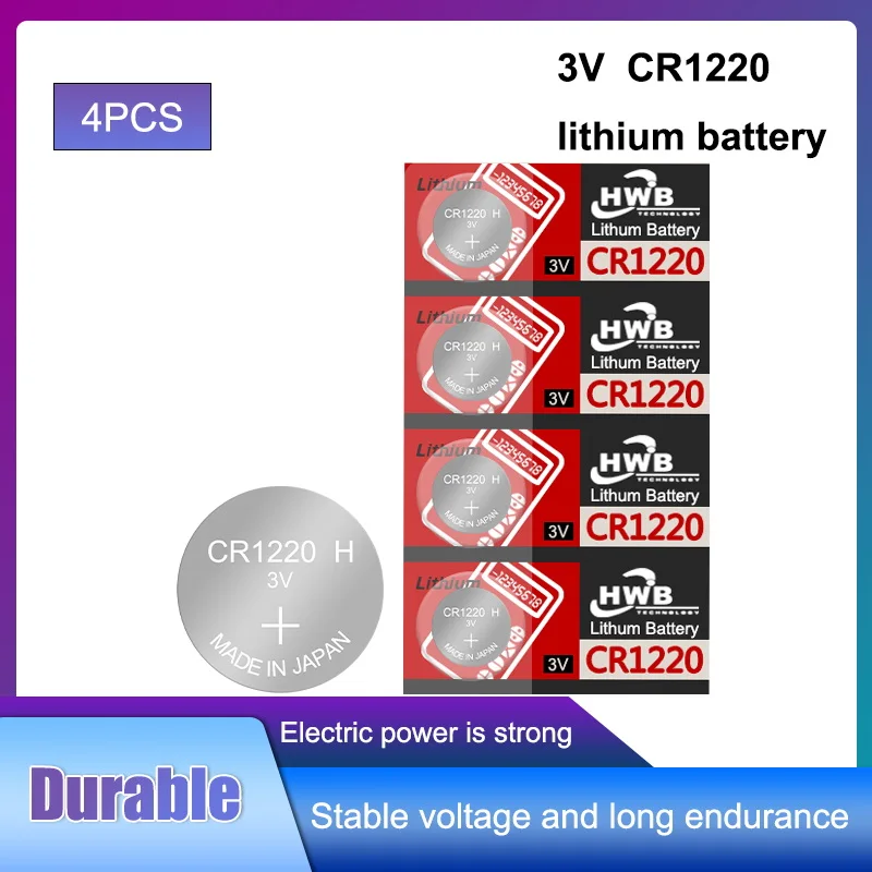 4 шт. оригинальный кнопочный аккумулятор Eaxell cr1220 3 в DL1220 BR1220 ECR1220 LM1220 KCR1220 KL1220 для игрушек с дистанционным управлением
4 шт. оригинальный кнопочный аккумулятор Eaxell cr1220 3 в DL1220 BR1220 ECR1220 LM1220 KCR1220 KL1220 для игрушек с дистанционным управлением