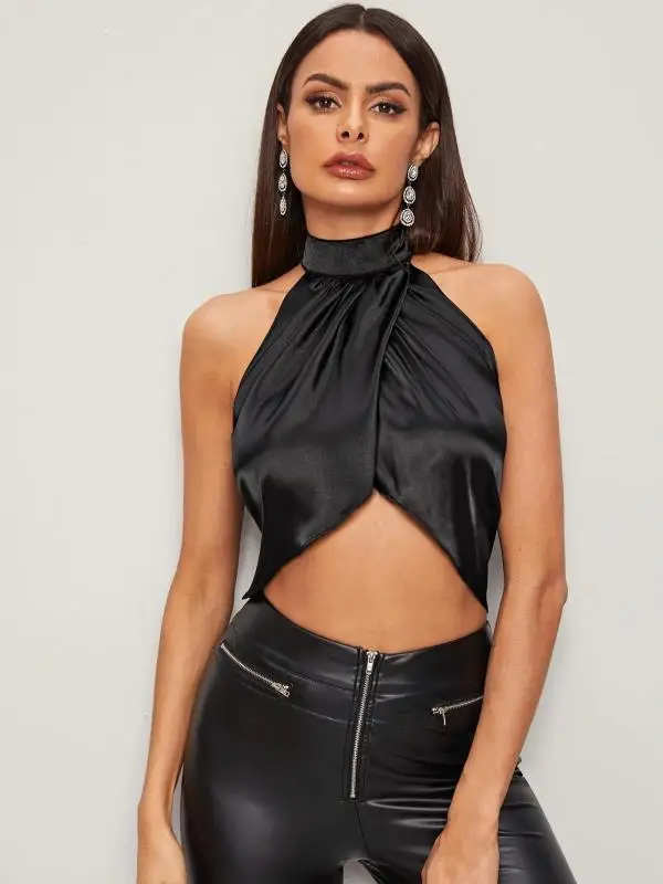 2021 Women's New Halter Neck Crop Tops Short Sleeveless Tank Top Elegant High Street Cropped Blouse For Women
2021 Women's New Halter Neck Crop Tops Short Sleeveless Tank Top Elegant High Street Cropped Blouse For Women