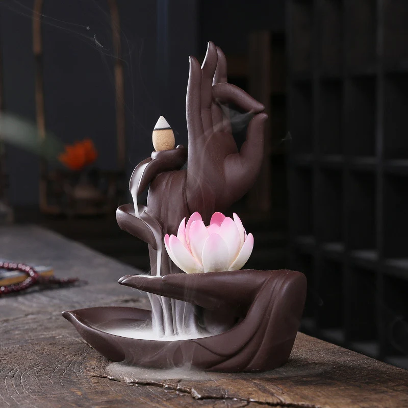 Buddha Incense Burner Handcraft Ceramic Statue Hand Backflow Incense Burner for Home Decor Decoration
Buddha Incense Burner Handcraft Ceramic Statue Hand Backflow Incense Burner for Home Decor Decoration