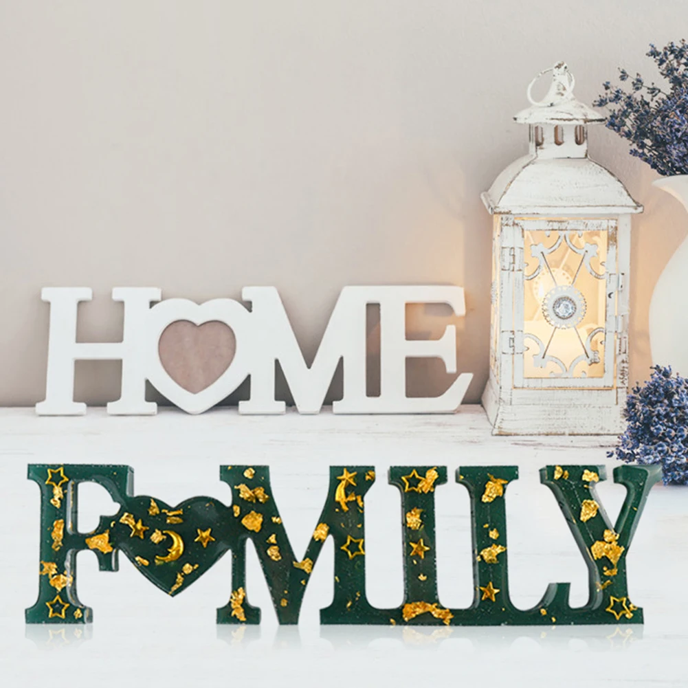 Epoxy Mold Ornaments DIY Family Letter Handmade Tear Resistance Flexible Tearproof Home Room Decoration Crafts
Epoxy Mold Ornaments DIY Family Letter Handmade Tear Resistance Flexible Tearproof Home Room Decoration Crafts