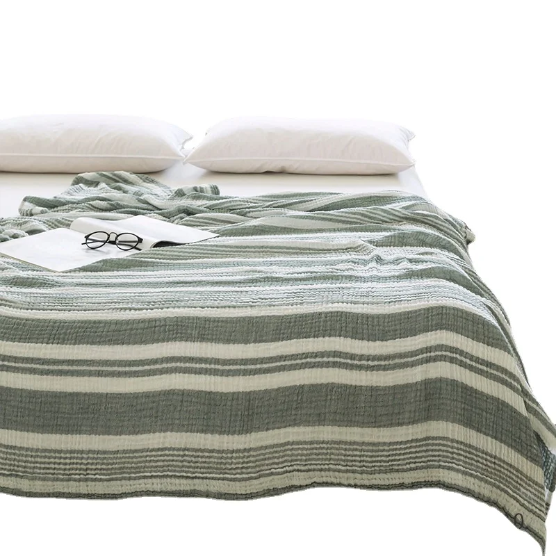 Blanket Cotton Yarn Stripe Three-layer Summer Lightweight Air Conditioning Blanket Office Bedroom Lunch Break Ventilation Sheet
Blanket Cotton Yarn Stripe Three-layer Summer Lightweight Air Conditioning Blanket Office Bedroom Lunch Break Ventilation Sheet