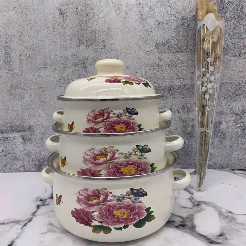 Special Enamel 3-piece Rain Hand Pot Set Enamel Soup Pot Enamel Pot Enamel Noodle Cooking Pot Enamel Milk Pot Cookware Hot Pot 
Special Enamel 3-piece Rain Hand Pot Set Enamel Soup Pot Enamel Pot Enamel Noodle Cooking Pot Enamel Milk Pot Cookware Hot Pot