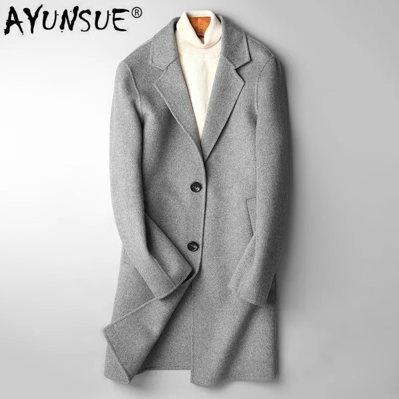 AYUNSUE Весна Осень 100% шерстяное пальто мужское длинное пальто Корейская мода мужские пальто и куртки Erkek Mont 2020 B19N007096A KJ4276 
AYUNSUE Весна Осень 100% шерстяное пальто мужское длинное пальто Корейская мода мужские пальто и куртки Erkek Mont 2020 B19N007096A KJ4276
