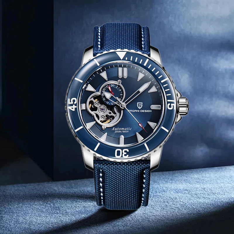 PAGANI DESIGN Men's Mechanical Watches Luxury Bezel Luminous NH39 Automatic Watch Men Sport 20Bar Waterproof Nylon Leather 1674
PAGANI DESIGN Men's Mechanical Watches Luxury Bezel Luminous NH39 Automatic Watch Men Sport 20Bar Waterproof Nylon Leather 1674