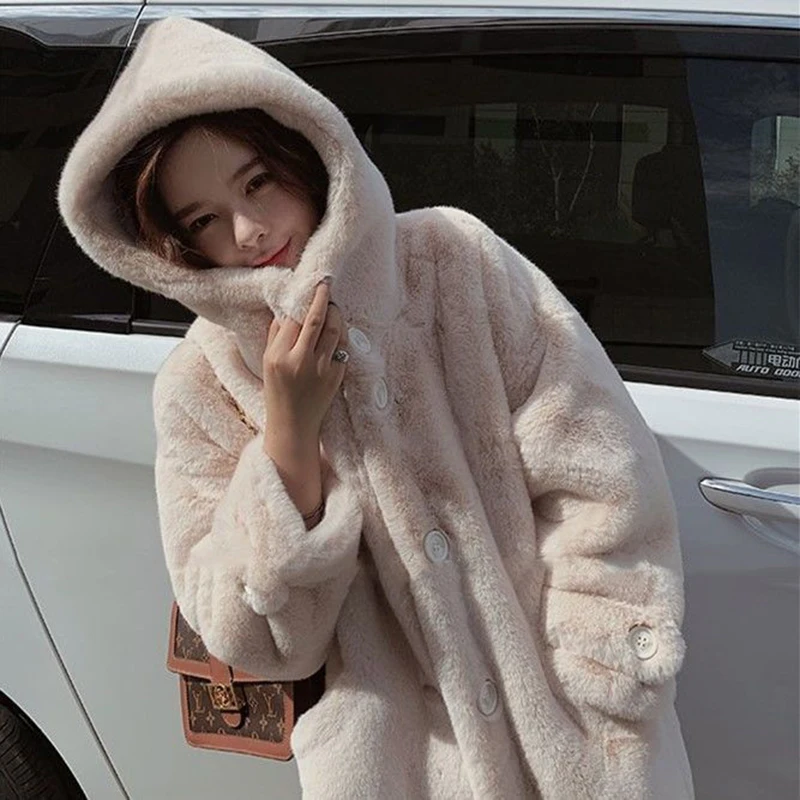 New Winter Women Faux Rabbit Fur Coat Loose Long Fur Coat Large size Hooded OverCoat Thick Warm Female Plush Coats2021
New Winter Women Faux Rabbit Fur Coat Loose Long Fur Coat Large size Hooded OverCoat Thick Warm Female Plush Coats2021