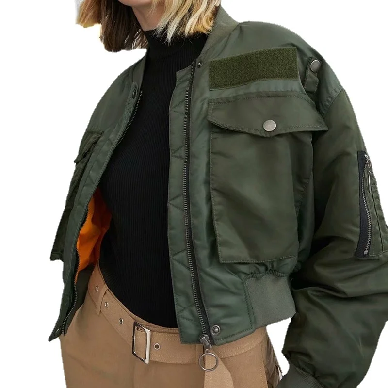 Autumn 2020 Bomber Jacket Women Army Green Warm Zipper Pockets Winter Coat Female Jacket Parkas Femme Chaqueta Mujer
Autumn 2020 Bomber Jacket Women Army Green Warm Zipper Pockets Winter Coat Female Jacket Parkas Femme Chaqueta Mujer