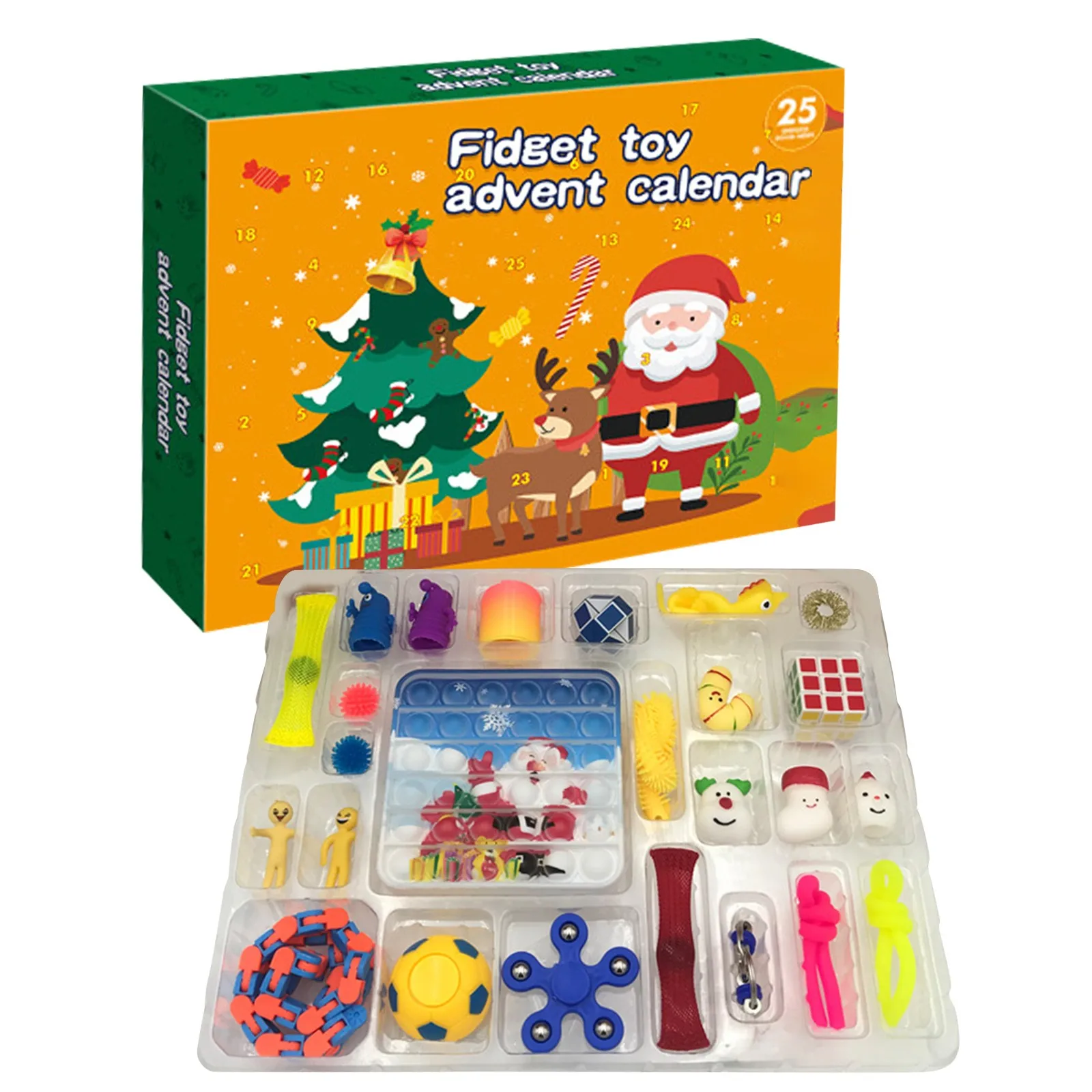 Fidget Toys 24 Days Christmas Advent Calendar Pack Anti Stress Toys Kit Stress Relief Figet Toy Blind Box Kids Christmas Gift
Fidget Toys 24 Days Christmas Advent Calendar Pack Anti Stress Toys Kit Stress Relief Figet Toy Blind Box Kids Christmas Gift