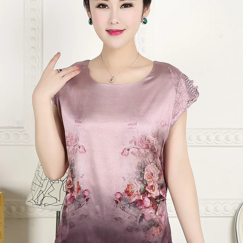 silk tops women's t-shirt pink rose floral short sleeve mulberry plus size 2020 spring summer high-quality mom loose free ship
silk tops women's t-shirt pink rose floral short sleeve mulberry plus size 2020 spring summer high-quality mom loose free ship