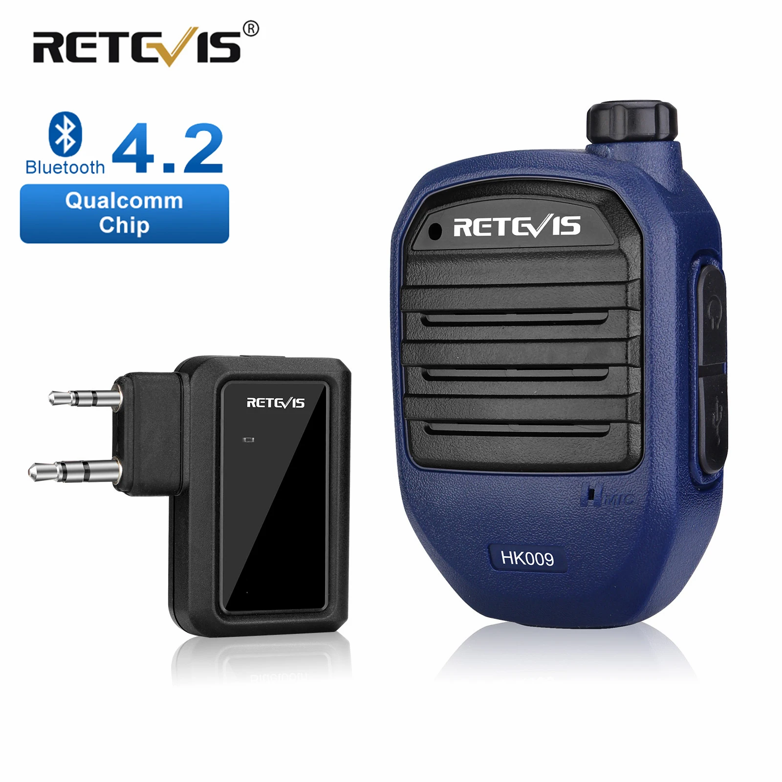 Retevis HK009 Wireless Bluetooth Handheld Speaker Microphone for Walkie Talkie with Adapter For Kenwood Baofeng UV-5R UV-82
Retevis HK009 Wireless Bluetooth Handheld Speaker Microphone for Walkie Talkie with Adapter For Kenwood Baofeng UV-5R UV-82