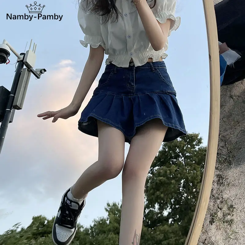 Summer denim skirt ruffled denim 2021 high waist casual sexy harajuku jean skirt womens a line mini skirt Solid korean fashion
Summer denim skirt ruffled denim 2021 high waist casual sexy harajuku jean skirt womens a line mini skirt Solid korean fashion