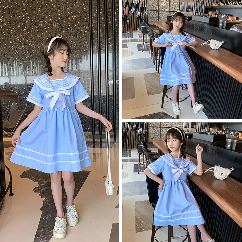 2021 Summer New Girl Dress Knee-length Half-sleeve Casual College Style Princess Dress Kids Dresses for Girls
2021 Summer New Girl Dress Knee-length Half-sleeve Casual College Style Princess Dress Kids Dresses for Girls