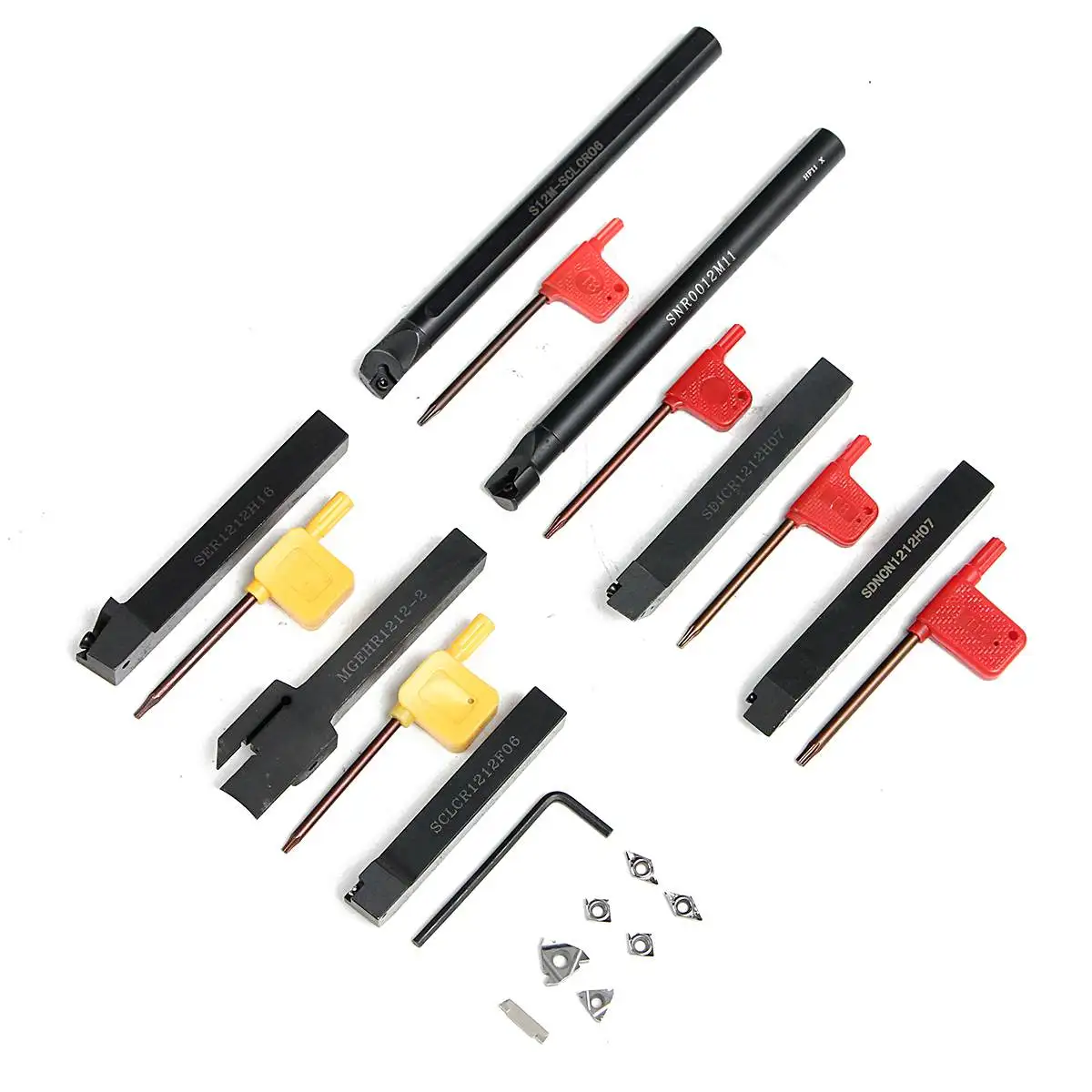 7 Set Shank Lathe Turning Tool Holder Boring Bar+ 7pcs DCMT CCMT Carbide Insert
7 Set Shank Lathe Turning Tool Holder Boring Bar+ 7pcs DCMT CCMT Carbide Insert