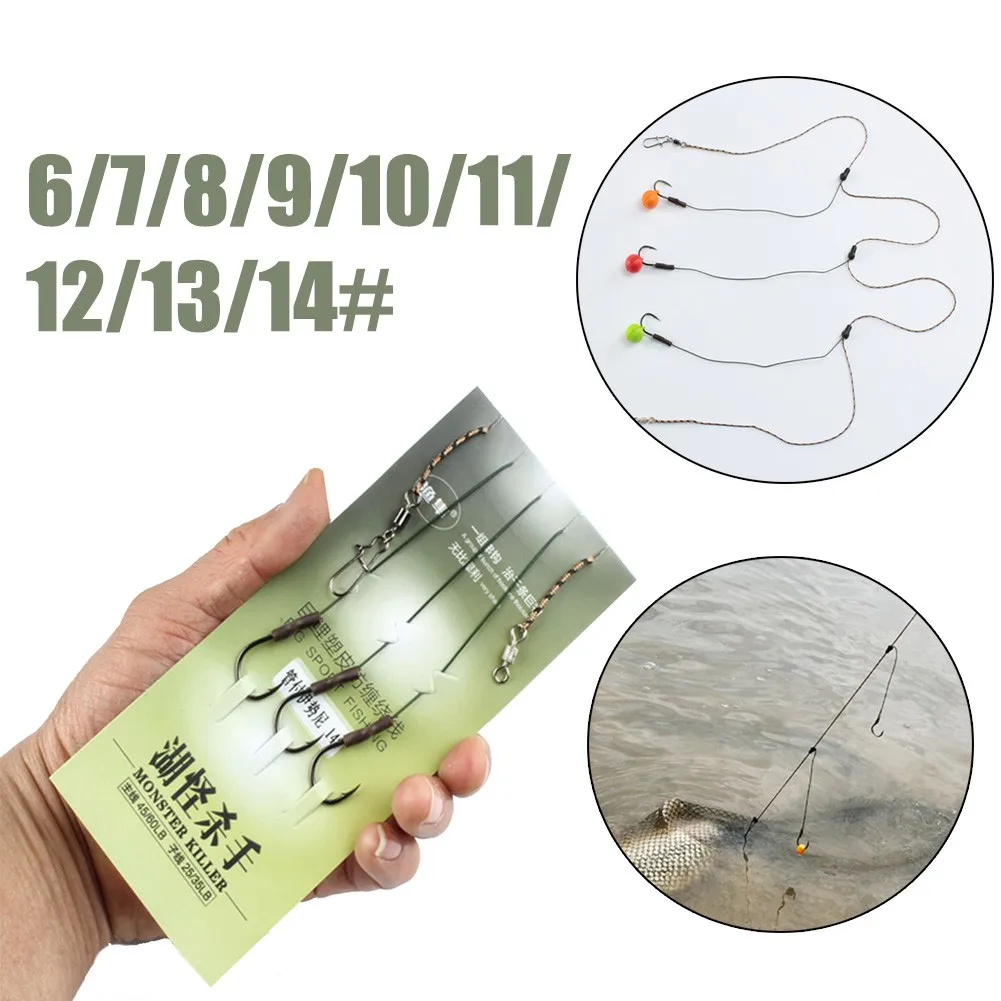 Carp Fishing Ready Made Hook Anti-winding Combination Fishhook Line Artificial Tied Rig Swivel Fishing Hook Terminal Tackle
Carp Fishing Ready Made Hook Anti-winding Combination Fishhook Line Artificial Tied Rig Swivel Fishing Hook Terminal Tackle