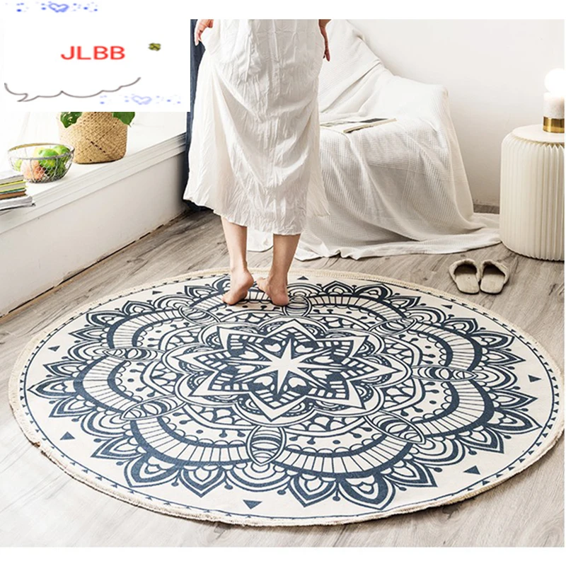 Nordic Round Carpets Bohemia Ethnic Tassel Yellow Mandala Carpet Living Room Cotton Linen Big Rugs Modern Classic 120cm Mats
Nordic Round Carpets Bohemia Ethnic Tassel Yellow Mandala Carpet Living Room Cotton Linen Big Rugs Modern Classic 120cm Mats