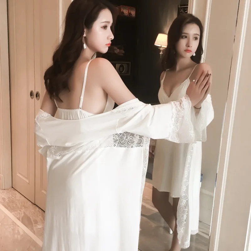 Photo Court Style Cute Lace Princess Pajamas Sexy Belt Chest Pad Modal Cotton Nightgown Two-Piece lingerie robe
Photo Court Style Cute Lace Princess Pajamas Sexy Belt Chest Pad Modal Cotton Nightgown Two-Piece lingerie robe