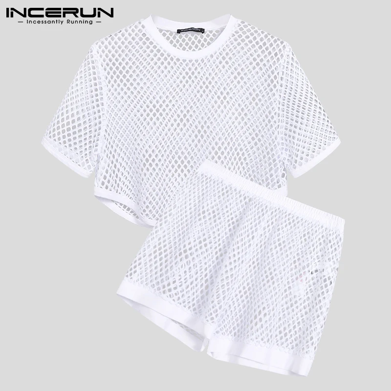 2021 Men Pajamas Sets Mesh See Through Short Sleeve T Shirt Sleepwear & Shorts Homewear Sexy Men Nightwear Suits S-5XL INCERUN
2021 Men Pajamas Sets Mesh See Through Short Sleeve T Shirt Sleepwear & Shorts Homewear Sexy Men Nightwear Suits S-5XL INCERUN