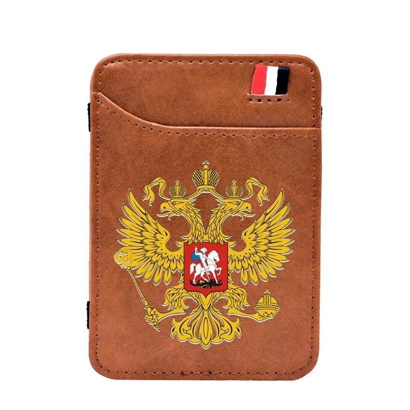 High Quality Russian Eagle Printing Vintage Brown Leather Magic Wallet Men Women Россия Mini Thin Money Clips Credit Card Purse
High Quality Russian Eagle Printing Vintage Brown Leather Magic Wallet Men Women Россия Mini Thin Money Clips Credit Card Purse