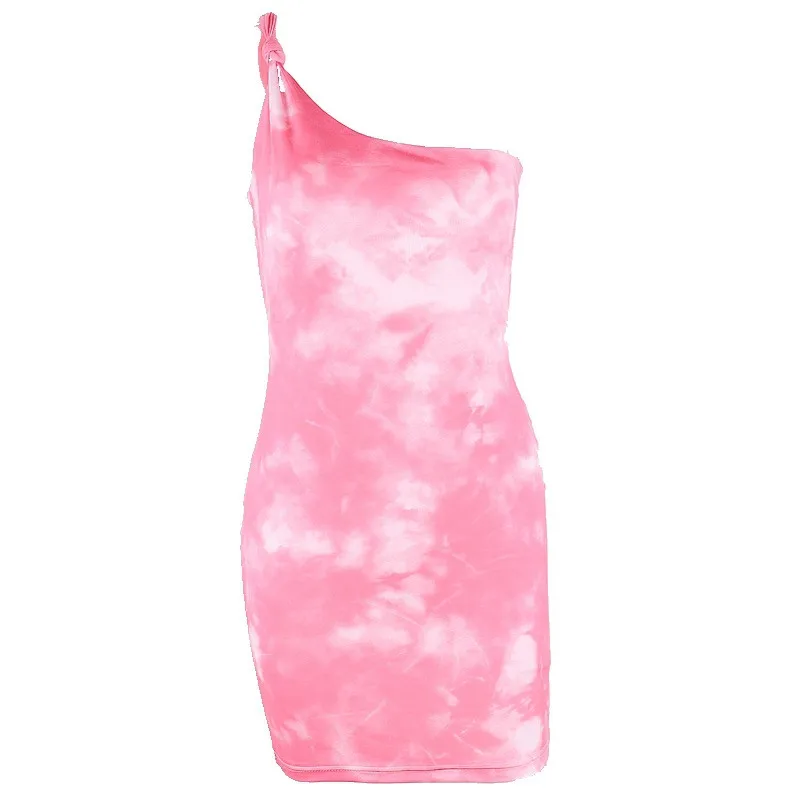Female Dress, Tie-Dye Print One Shoulder Sleeveless One-Piece for Women, Pink, S/M/L
Female Dress, Tie-Dye Print One Shoulder Sleeveless One-Piece for Women, Pink, S/M/L