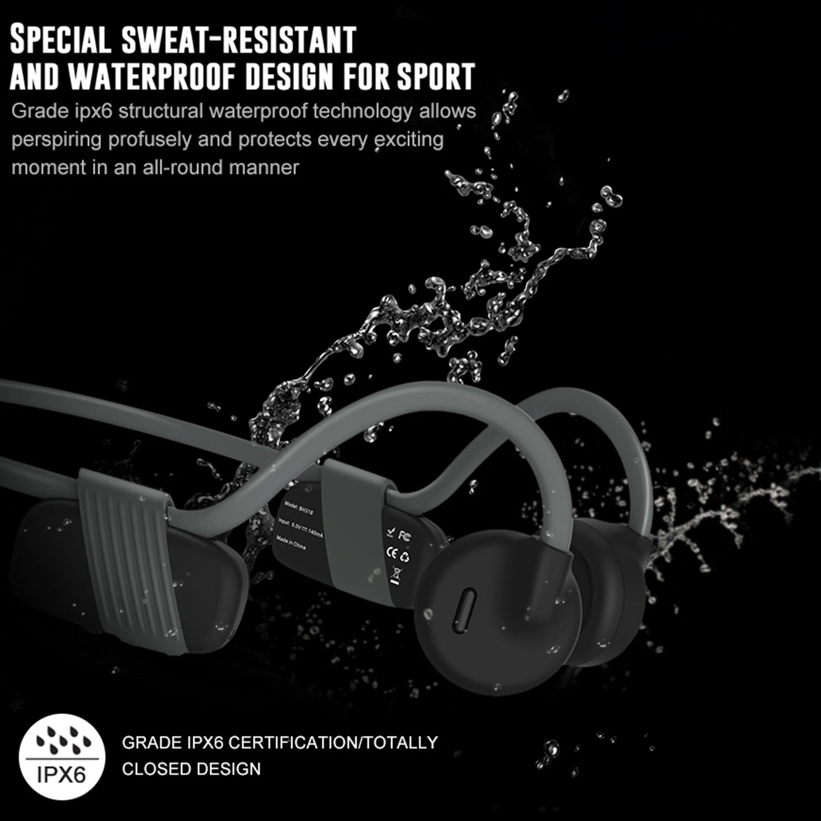 Bone Conduction Headphones Bluetooth Wireless Waterproof Comfortable Wear Open Ear Hook Light Weight Not In-ear Sports Earphones
Bone Conduction Headphones Bluetooth Wireless Waterproof Comfortable Wear Open Ear Hook Light Weight Not In-ear Sports Earphones