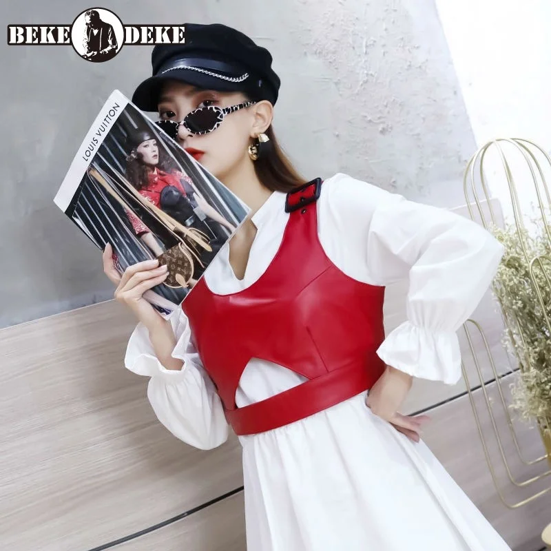 Жилет женский короткий из овечьей шкуры, модная облегающая офисная Повседневная безрукавка на молнии, красная верхняя одежда, весна 
Жилет женский короткий из овечьей шкуры, модная облегающая офисная Повседневная безрукавка на молнии, красная верхняя одежда, весна