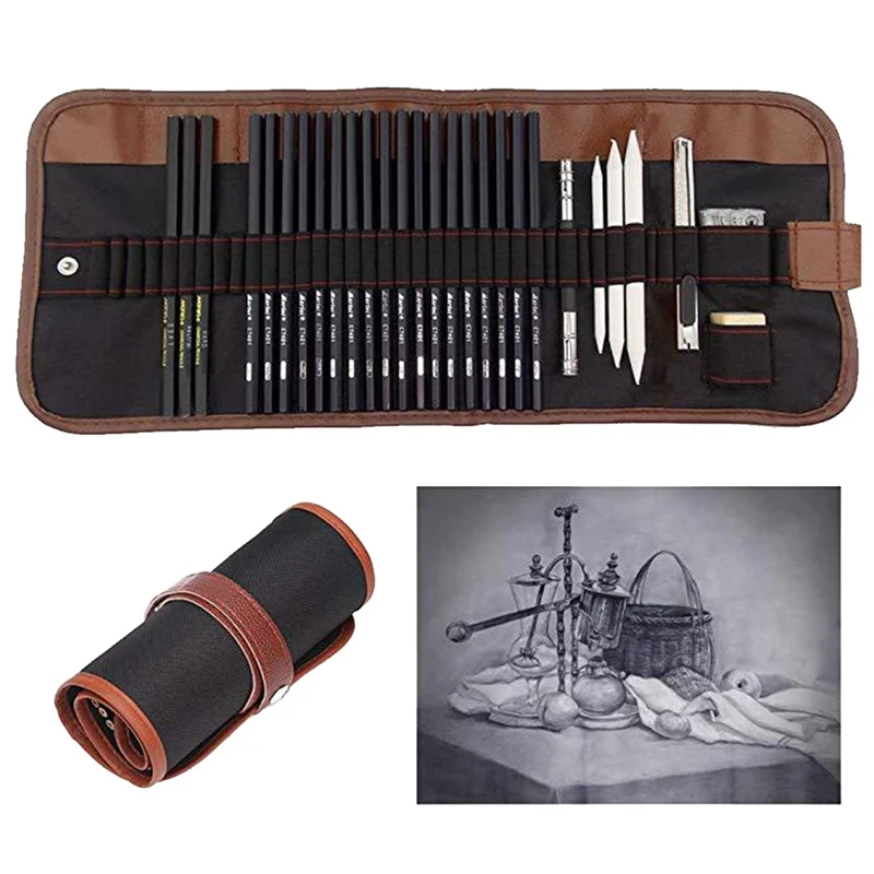 29Pcs/Set Sketch Pencil Set Professional Sketching Drawing Kit Set Wood Pencil Pencil Bags Painter School Students Art Supplies
29Pcs/Set Sketch Pencil Set Professional Sketching Drawing Kit Set Wood Pencil Pencil Bags Painter School Students Art Supplies