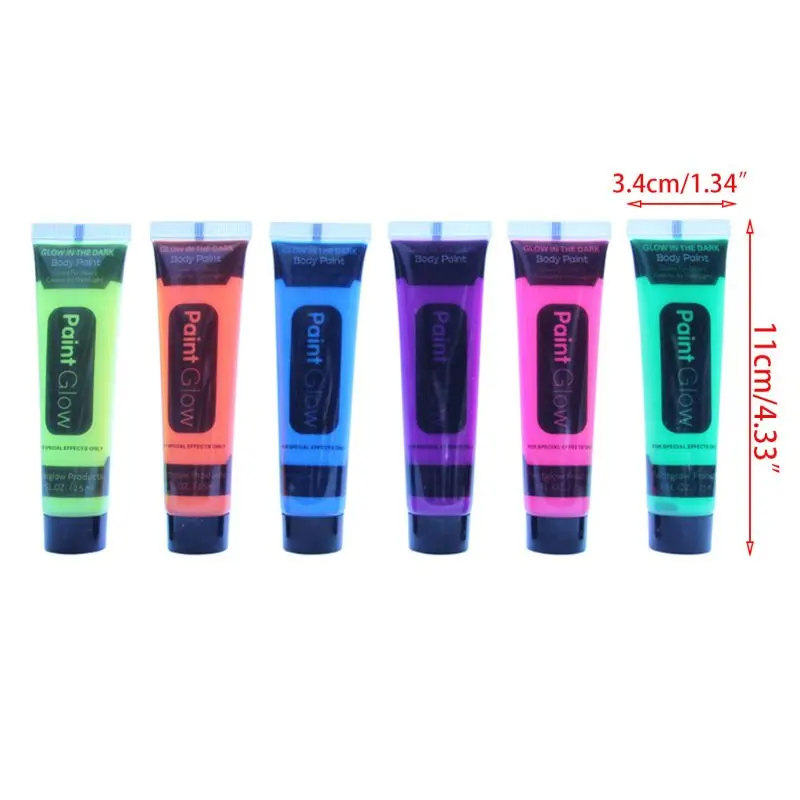 6pcs Body Art Painting Pigment Neon Fluorescent Halloween Party Festival Cosplay Makeup Face Paint Glow
6pcs Body Art Painting Pigment Neon Fluorescent Halloween Party Festival Cosplay Makeup Face Paint Glow