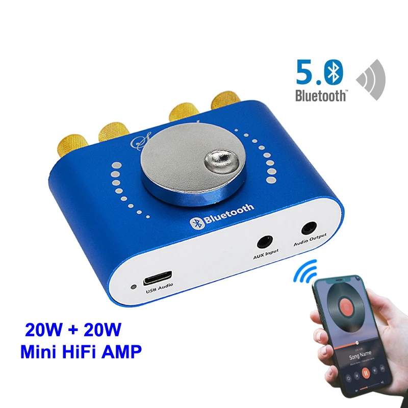 Мини-усилитель мощности 20 Вт + Bluetooth 5 0 колонка цифровой аудио усилитель класс D 30 ~