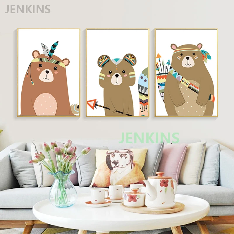 Wall Art Picture Indian Animal Deer Bear Canvas Paintings Posters and Printsfor Baby Bedroom Decoration Living Room Decoration
Wall Art Picture Indian Animal Deer Bear Canvas Paintings Posters and Printsfor Baby Bedroom Decoration Living Room Decoration