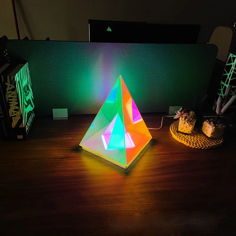 USB Powered Pyramid Night Light Modern Design Acrylic Color Table Lamp Colorful Light Decor lamp for Home Bedroom Birthday Gift
USB Powered Pyramid Night Light Modern Design Acrylic Color Table Lamp Colorful Light Decor lamp for Home Bedroom Birthday Gift