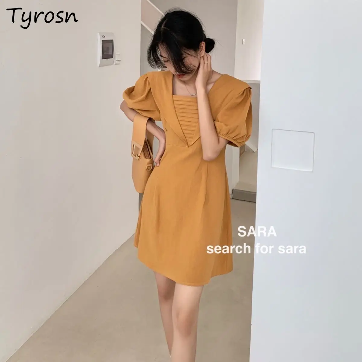 Short Puff Sleeve Dress Mini Vestidos Square Collar Solid A-line Loose Fashion Elegant Chic High Waist Summer French Style Ins
Short Puff Sleeve Dress Mini Vestidos Square Collar Solid A-line Loose Fashion Elegant Chic High Waist Summer French Style Ins