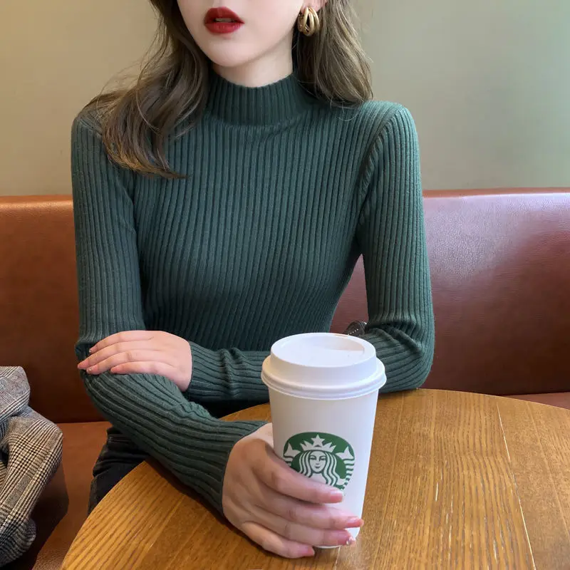 Fashion Women Self-Fitting Hedging Half-High Collar Solid Color Knit All-Match Long-Sleeved Solid Color Multicolor Sweater Kni
Fashion Women Self-Fitting Hedging Half-High Collar Solid Color Knit All-Match Long-Sleeved Solid Color Multicolor Sweater Kni