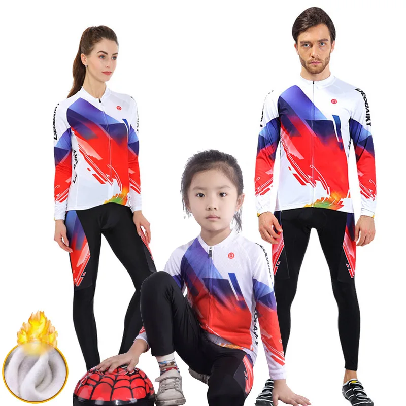Parent- Child Cycling Sets Men Winter Thermal Fleece Bicycle Jersey Women Mtb Bike Uniforms Kids Riding Sportswear Suit
Parent- Child Cycling Sets Men Winter Thermal Fleece Bicycle Jersey Women Mtb Bike Uniforms Kids Riding Sportswear Suit