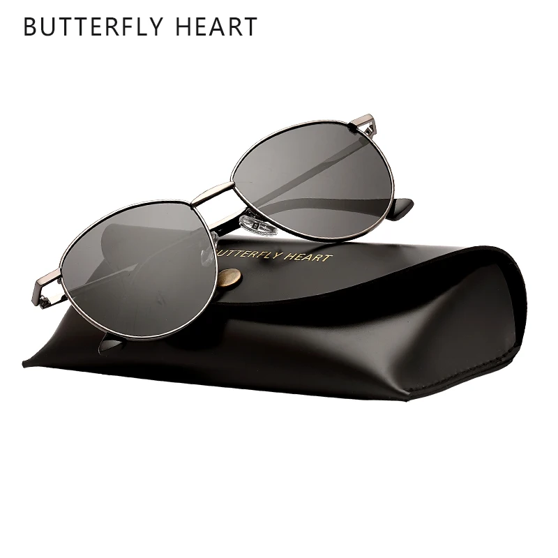 BUTTERFLY HEART Brand Men Aluminum Sunglasses Polarized UV400 Mirror Male Sun Glasses Women For Mens Oculos de sol