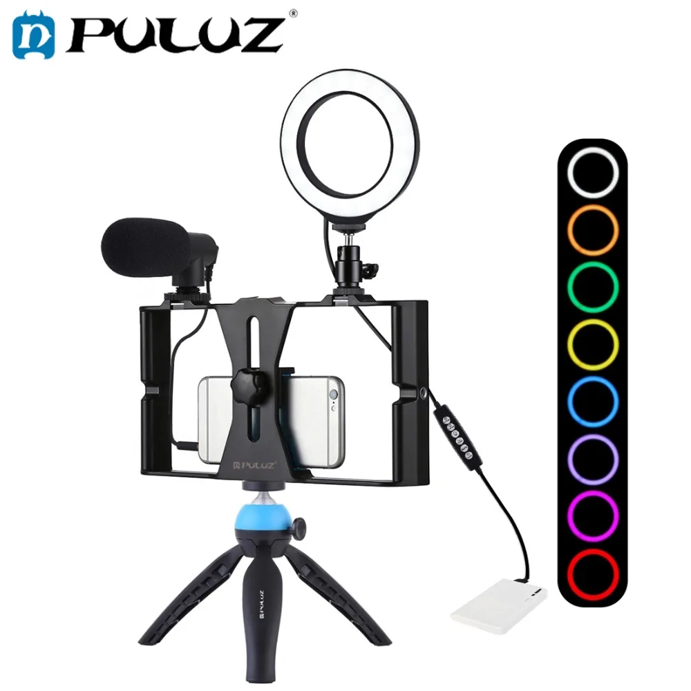 Набор для видеосъемки PULUZ, кольцевой светодиодный светильник для селфи 4,6 дюйма с микрофоном, креплением для штатива и головкой штатива
Набор для видеосъемки PULUZ, кольцевой светодиодный светильник для селфи 4,6 дюйма с микрофоном, креплением для штатива и головкой штатива