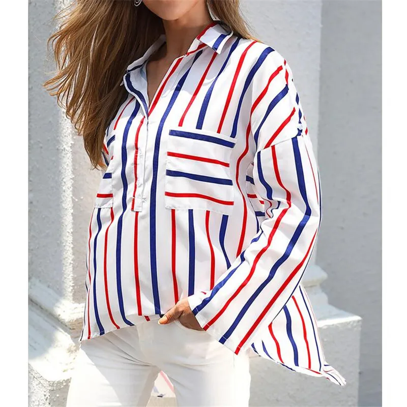 Women Striped Blouse Shirts Long Sleeve Blouse V-neck Shirts Casual Tops Blouse for Office Lady 2019 New Sexy Long Female Shirt
Women Striped Blouse Shirts Long Sleeve Blouse V-neck Shirts Casual Tops Blouse for Office Lady 2019 New Sexy Long Female Shirt