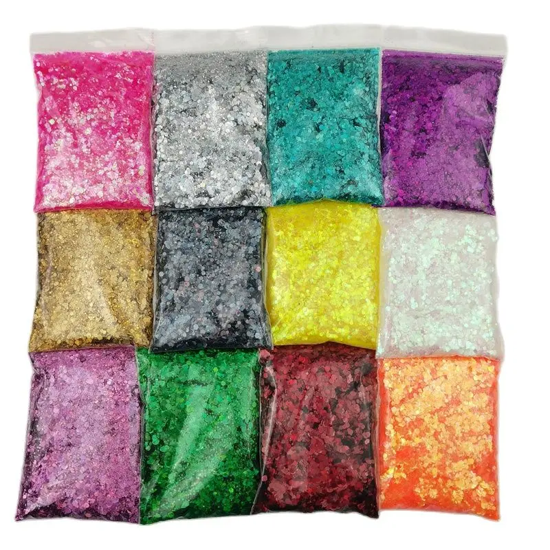 12 Colors 50g Face Body Eye Hair Nail Festival Chunky Holographic Glitter Different Size Hexagons Shaped
12 Colors 50g Face Body Eye Hair Nail Festival Chunky Holographic Glitter Different Size Hexagons Shaped