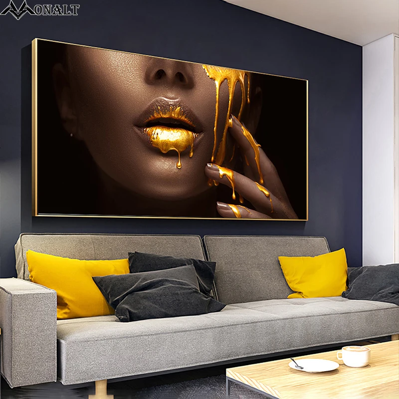 African Art Black and Gold Woman Posters Room Decoration Abstract Canvas Painting Nordic HD Bedside wall Figure print picture
African Art Black and Gold Woman Posters Room Decoration Abstract Canvas Painting Nordic HD Bedside wall Figure print picture