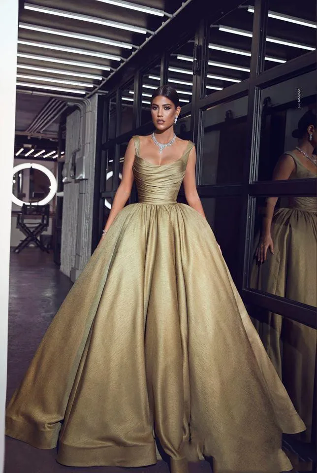 Gold Square Neck Evening Dresses Floor Length Grace Prom Party Gown Ruched Ball Gown Formal Occasion Dresses Plus Size
Gold Square Neck Evening Dresses Floor Length Grace Prom Party Gown Ruched Ball Gown Formal Occasion Dresses Plus Size