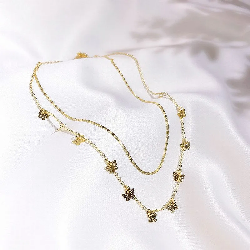 Double Layers Chain Butterfly Choker Necklace Gold-color Women New Fashion Jewelry Elegant Collares Gifts
Double Layers Chain Butterfly Choker Necklace Gold-color Women New Fashion Jewelry Elegant Collares Gifts