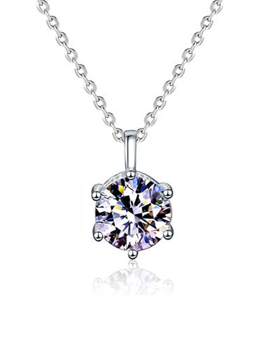Simple Ladies Moissanite Round Necklace in Sterling Silver, Luxury Brand, Icon Fashion, Birthday Gift
Simple Ladies Moissanite Round Necklace in Sterling Silver, Luxury Brand, Icon Fashion, Birthday Gift