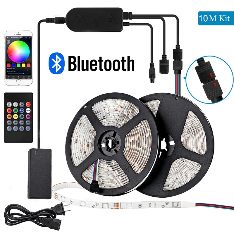 RGB-Лента светодиодная с Bluetooth-управлением, 10/20/15/50 футов, 12 В 
RGB-Лента светодиодная с Bluetooth-управлением, 10/20/15/50 футов, 12 В