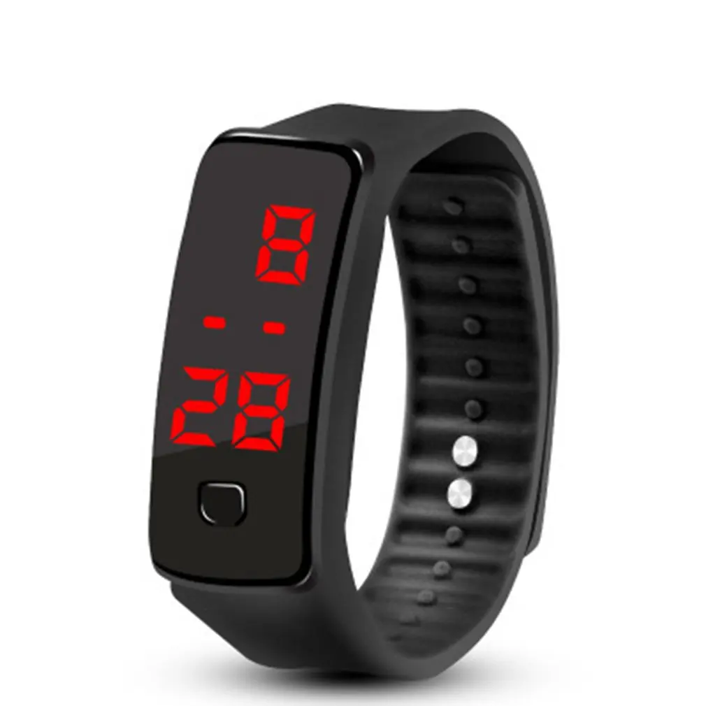 GENBOLI LED силиконовый браслет легкий вес мягкие Модные Фитнес часы спортивные для